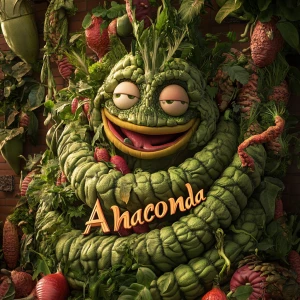 Design a movie poster for "Anaconda" featuring ultra-detailed, u...