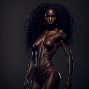 Brown skin redbone posing in doggy position wearing exotic see t...