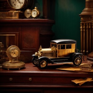 Create an image depicting a collection of historical treasures f...