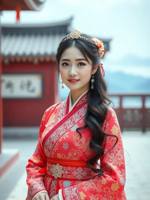 Generate a full body photo, highly detail of a beautiful korean...