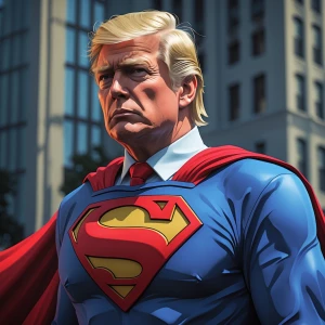 Trump in Superman role in gta art style