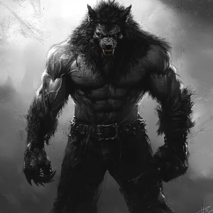 Lycan hairymuscles showing off full body view