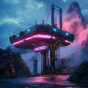 A futuristic sign that says LinkTech
