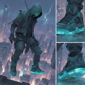 'The Signal Hacker' — a cyberpunk rebel in a hooded nano-fiber j...