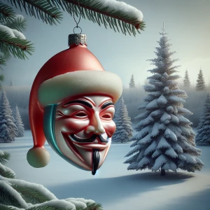 Photorealistic A photo of a 1950s kitschy blown glass Christmas...