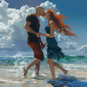 A photorealistic high resolution image. Light ginger haired fema...