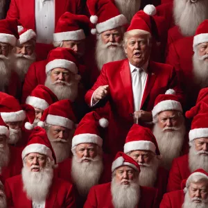 Create a photorealistic image depicting former President Donald...