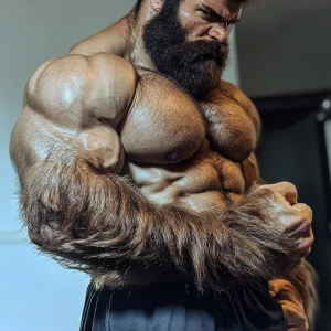 Lycan hairymuscles showing off full body view