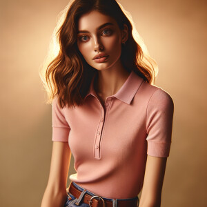 Merrit Patterson, pink polo, jeans