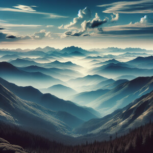 Art, A breathtaking and panoramic view from the top of a mountai...