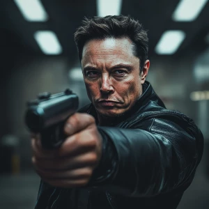 Elon Musk,robbing a bank, GTA style