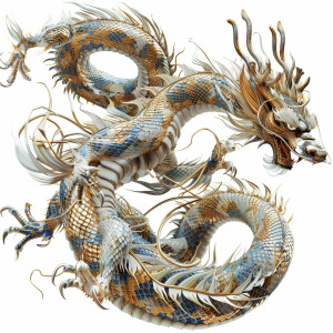 Full body picture of Mythical  flying Japanese dragon with the c...