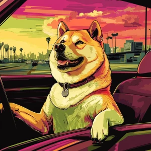 MEME DOGE in GTA art style — Sit in a car and flex around — in t...