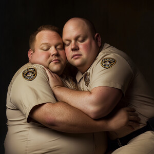 Lifesize digital photography portrait of a best romantic buddies...