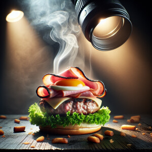 create a simple fillet burger photoshoot