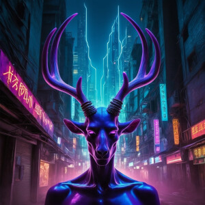 Create an image of a tall, slender, and otherworldly being with...