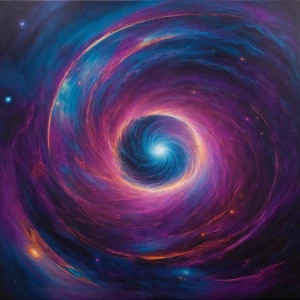 Within a mesmerizing astral quantum encryption, shimmering hues...