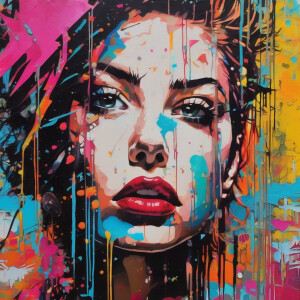 Design the name "HOLLY" in a vibrant graffiti style, focusing on...