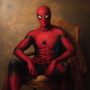 Spider-Man  in the style of Ingres (Jean-Auguste-Dominique)
