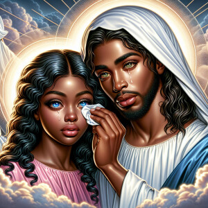 Ensure that the image distinctly represents both Jesus Christ an...