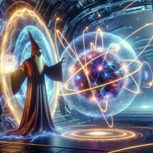 An alien wizard consumes the energy from a powerful atomic elect...