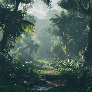 Create a jungle scene in the sense of the word Savage, make it r...