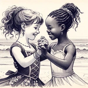 10 Year Old White Scottish Girl And 10 Year Old African Girl Wal...