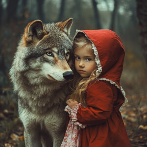 wolf and  Little Red Riding Hood
