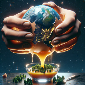 Create a hyperdetailed photorealistic macro image of Planet Eart...