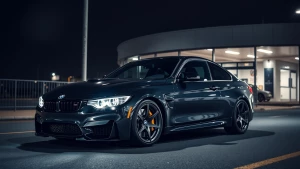 black bmw m3 in night