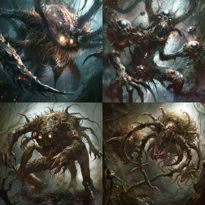Beastly creatures with shimmering, time-warped forms, possessing...