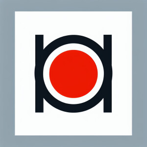 Create a minimalist graphic featuring a vivid red circle centere...