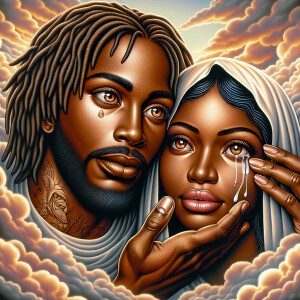 Ensure that the image distinctly represents both Jesus Christ an...