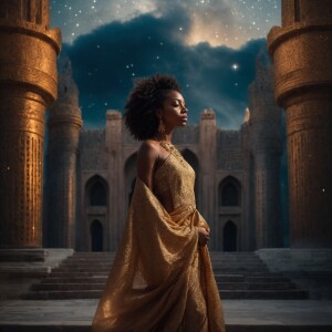 Her faith is her fortress":

"Create an image of a powerful Afro...