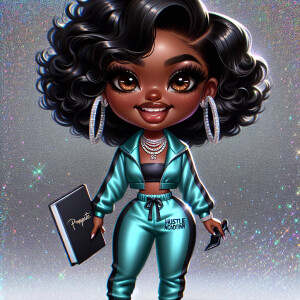 Design a hyper-realistic, cartoonish chibi depiction of an Afric...