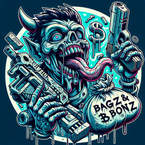 ,create a circular logo very detailed animated demon cartinfluen...