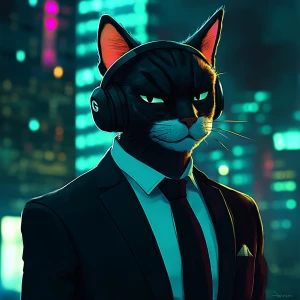 Create an image of a GTA-style anthropomorphic cat character. Th...