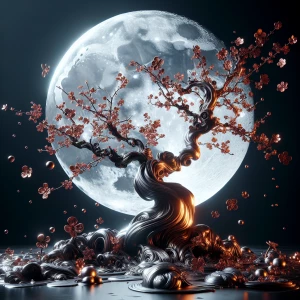 A highly detailed, liquid metal and stylized rendition of a cher...