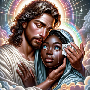 Ensure that the image distinctly represents both Jesus Christ an...