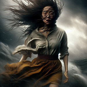 It's super realistic, with a strong wind whistling by, the girl'...