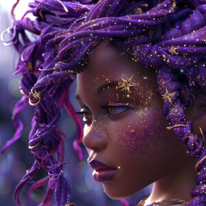 create a  ultra high resolution 3D beautiful African American pl...