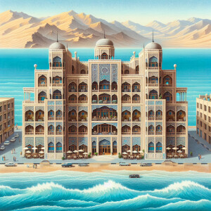 Create a design for an elegant classic facade of a four-story ho...