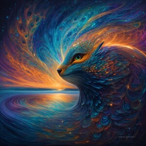 Awash in shimmering cosmic hues, the arcane astral plasma prowle...