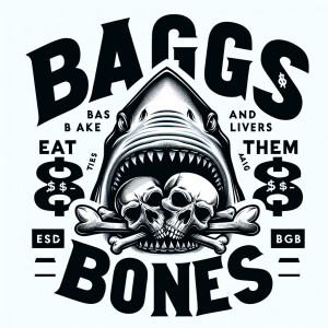 Create an image featuring the brand name "Baggs&Bones" in large,...