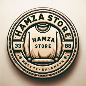 Create a realistic logo with the text "HAMZA STORE" and a pictur...