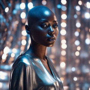 Generate a computer-generated holographic image of a futuristic...