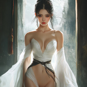 (Chung Li from Street Figher) stands poised, her gaze steady at...