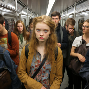 Tween18 annoyed with cameraman on subway
