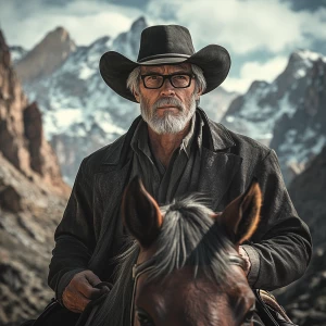 Generate an 8K UHD photorealistic image of a mature Caucasian ma...