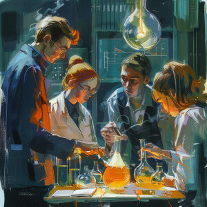 Pharmacy students attentively engaging in a chemistry class